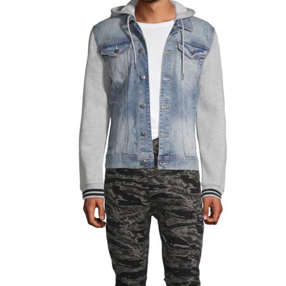 Classic Denim Hoodie Jean Jacket - Picture 2 of 7